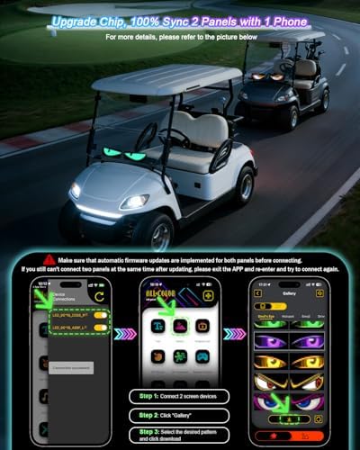 Super RGB LED Devil Eye Lights for Windshield 6.8"x 2.8" [Advanced Chip, 100% Synced Dual Screen] Dynamic Flexible Programmable LED Eyes Display for Car Motorcycle Window with Remote & APP Control