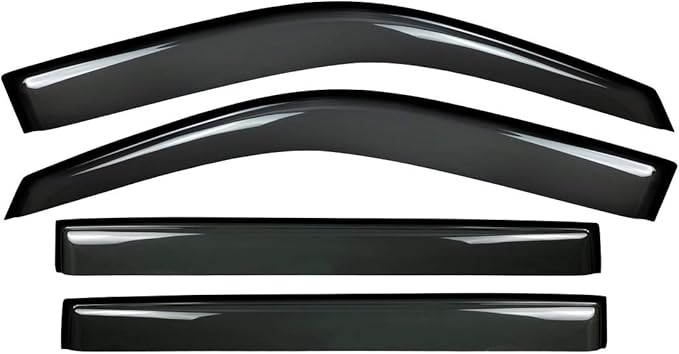4pcs Outside Mount Style Window Rain Guards Durable Side Wind Deflectors Dark - Image 2