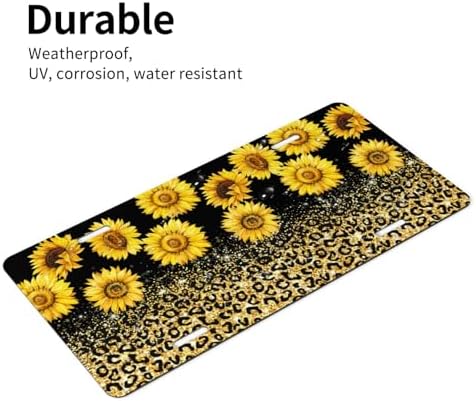 Leopard Print Cheetah Flower Front License Plate 6" * 12" for Women