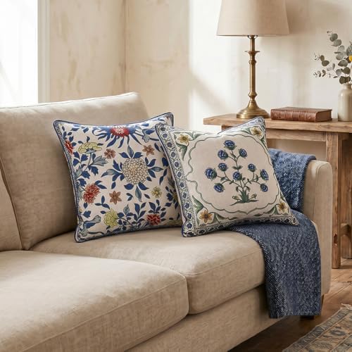 patdrea Designer French Vintage Throw Pillow Cover,18"x18" - Image 6