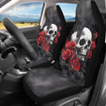 Bulopur Gothic Skull Automotive Seat Covers & Accessories Comfortable Car Seat Covers Set Breathable Stretchy Cloth Bucket Cushion Cover Halloween Car Decor
