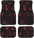 Paint Splatter Car Rubber Floor Mat, Abstract Red Splash 4PCS Front and Rear Mats, Gothic Bloodstain Non-Slip Floor Mats Heel Pad Fit for SUV Van Truck Car