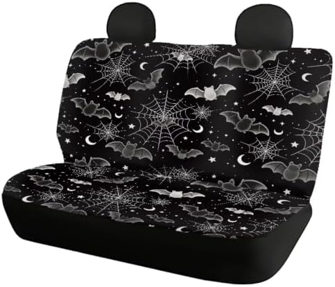 Bat Spider Web Seat Covers Set Universal Car Seat Cover,Vehicle Backseat Protector Cushion Covers Fit SUV Truck Van Dog Back Seats Protection Dust-Proof