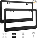 2 Pack License Plate Frames, Stainless Steel Car License Plate Cover Car by QUANQIUFEI