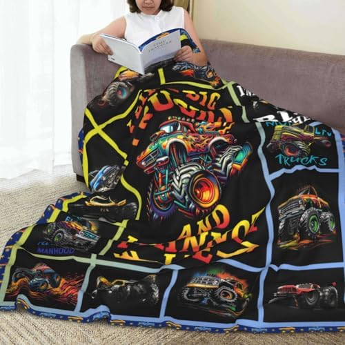 Truck Blanket Trucks Throw Blanket Truck Car Lover Gift for Boys Kids Room Decor Soft Warm Fleece Flannel Plush Blankets for Couch Sofa Bed 40"X50" - Image 6