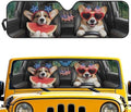 Renewold Funny Corgi Driving, Car Front Window Shade, Foldable Keep Cool Sun Shield Cover, Car Sun Visor for Jeep Wrangler JK JKU JL JLU 1997-2023 2/4 Door Gladiator JT, Automotive Windshield Sunshade
