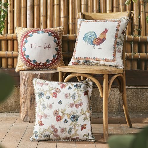 patdrea Designer French Vintage Pillow Cover,18"x18",Set of 2 - Image 3
