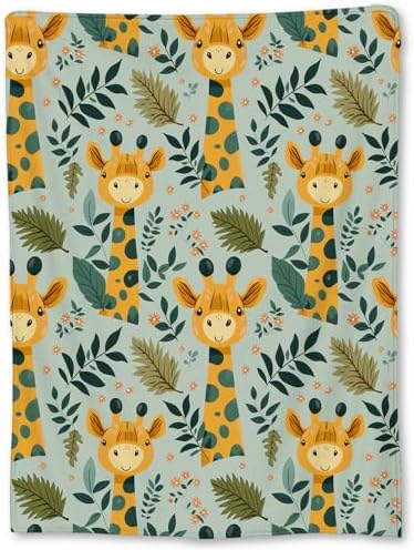 Adorable Giraffe Blanket, Soft Flannel Throw Blanket for Couch, Bed, Travel, Living Room & Home Decor, Cozy Lightweight Warm Fuzzy Blankets for Adults Kids Women Boys Girls 60×50 in by TiCaldi