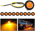 Nilight 3/4" Round LED Clearance Marker Lights, Amber, 10-Pack
