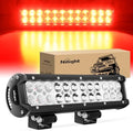 Nilight LED Light Bar 12 Inch 72W Spot Flood Combo Red Beam Off Road Lights Fishing Hunting Emergency Deck Boat Work Lighting for Trucks UTV Pick-up Van Boat Tractor