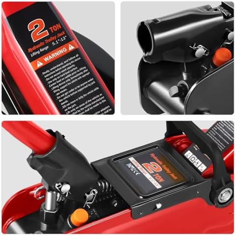 DNA MOTORING 2 Ton Low Profile Hydraulic Floor Jack, Red, 4000 lbs Capacity - Image 6