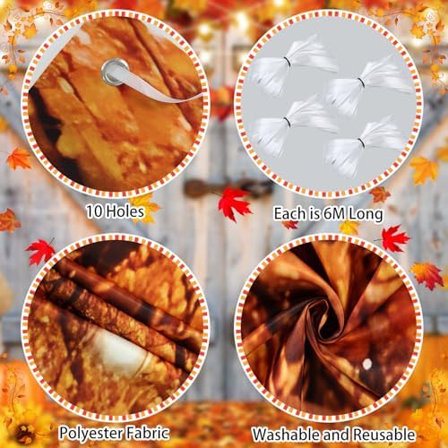 Fall Thanksgiving Decor, Forest Pumpkin Cabin Backdrop - 2 Car Garage Hanging Banner, Autumn Outdoor Holiday Decorations 7x16ft - Image 7