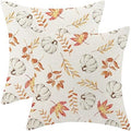 Fall Pillow Covers 22x22 Set of 2 Pumpkin and Maple Leaf Fall Decor Pillowcase Linen Autumn Thanksgiving Decorative Outdoor Throw Pillow Covers Warm Tones Farmhouse Cushion Case for Couch Home by Gohdiwh