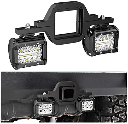 Nilight 2 Pcs 4 Inch 60W Led Pods with 2 Inch Tow Hitch Mounting Brackets Backup Reverse Lights Rear Light Bar for Pickup ATV SUV Truck Trailer Boat