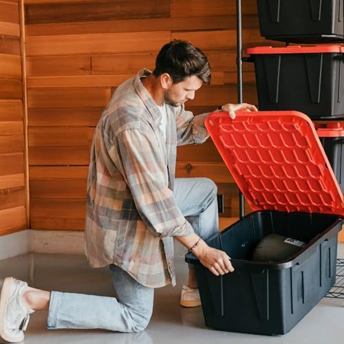 CleverMade 27 Gallon Tote Storage Rack, 10-Bin Double Tower, 500 lb, Black - Image 2