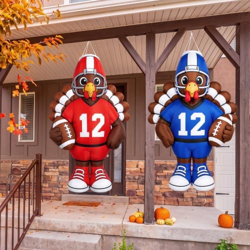 Copkim 4 Pack Thanksgiving Windsocks, Football Turkey Outdoor Hanging Decor by Copkim