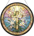 Easter Cross Stained Glass Window Hanging Sun Catcher Halloween Haning Ornament Decoration Christmas Birthday Gifts for Lover, Friends by 365CUSGIFTS