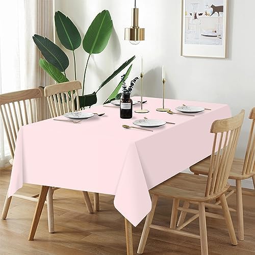 QIKSION 3 Pack Pink Plastic Tablecloth, Light Pink Table Cloth Disposable - Image 2