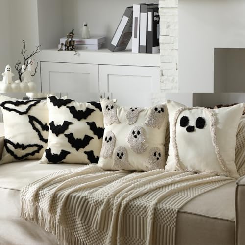 HunnmingRe 4pcs Halloween Throw Pillow Covers Set 18x18 Inch - Image 2