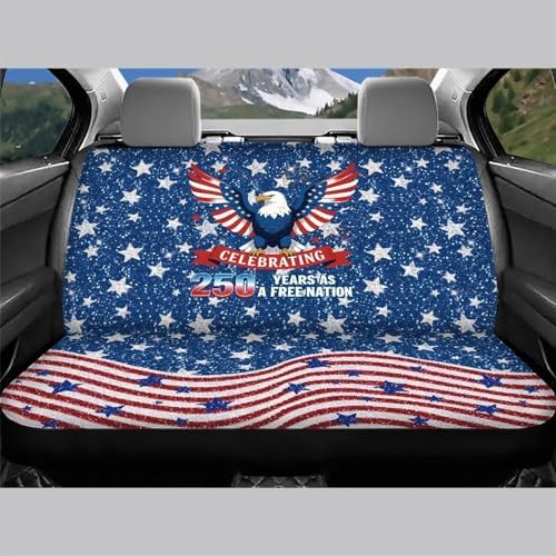 250th Anniversary American Flag Seat Covers Set Universal Car Seat Cover,Vehicle Backseat Protector Cushion Covers Fit SUV Truck Van Dog Back Seats Protection Dust-Proof