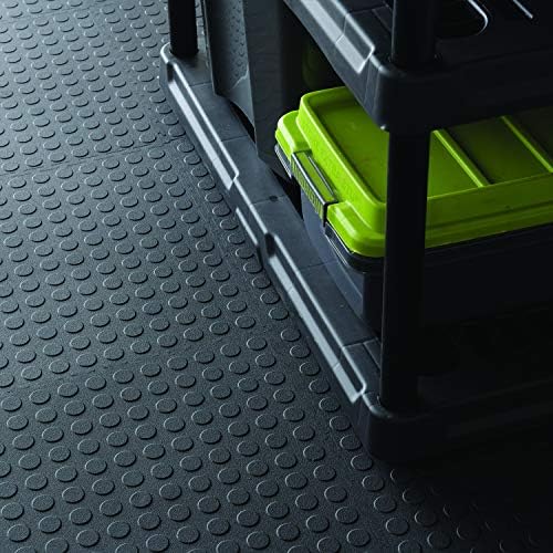 VersaTex Garage Floor 18 x 18 inch Square Plastic Coin Top Interlocking Floor Tiles for Home Gym, Garage Flooring, Trade Show Flooring, Basement Tiles, 24 Pack (Black) - Image 6