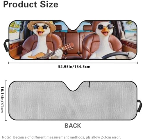 Renewold Funny Goose Automotive Windshield Sunshade Front Window Sun Visor Foldable Keep Cool Sun Shield Cover Car Window Shade Fit for Jeep Wrangler JK JL 2/4 Door Jeep Gladiator JT 2020-2023