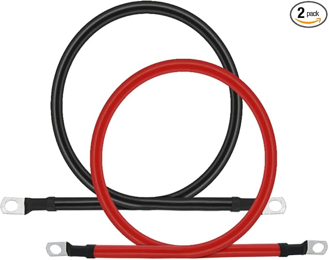2 AWG Battery Cable 3FT 2 Gauge Pure Copper Battery Inverter Cables by AABIGAIL