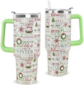 Christmas Tumbler 40 oz Xmas Tree Cup Winter Coffee Travel Mug Stainless Steel Insulated Cups Joy Holiday Water Bottle Christmas Decor Gifts by Unknown