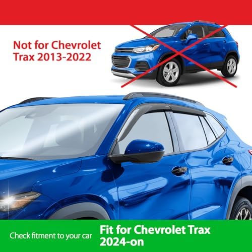 Goodyear Shatterproof Window Deflectors for Chevrolet (Chevy) Trax 2024-2026, Tape-on Rain Guards, Window Visors, Vent Deflector Visor, Car Accessories, 4 pcs. - GY008928
