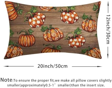 Fall Thanksgiving Pillow Covers 12x20 Set of 2 Highly Absorbent Orange - Image 4