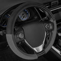 Cat® ErgoDrive Car Steering Wheel Cover with Dark Gray Grip, Black Faux Leather Steering Wheel Cover for Auto Truck Van SUV - Standard 14.5" - 15 Inches