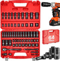 VEVOR 3/8" Drive Impact Socket Set, 64 Piece, Deep & Shallow Kit by VEVOR