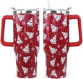Christmas Tumbler 40oz Red Xmas Tree & Snowflake Winter Cup Gifts-1PCS by Unknown