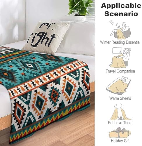 Socira Ethnic African Tribal Aztecs Blanket Throw Blanket Ethnic African Tribal Aztecs Gifts for Women Men Soft Sofa Throws for Travel Camping Bed Home Decor Car Birthday Gift 50"*60"（130 * 150cm） - Image 7