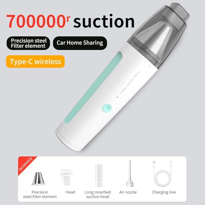 Mini Handheld Vacuum, 13000PA Portable Cordless Car Vacuum Cleaner, Suction and - Image 2