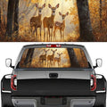 Beautiful Deer Rear Window Decal Wrap Graphic, Modern Fall Forest Nature Animal Rustic Vinyl Window Film Truck Back Window Decals,Pickup Trucks Back Window Stickers 66 x 22 inch