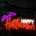 Treela Happy Halloween Neon Sign Halloween LED Neon Light Wall Decor by Treela