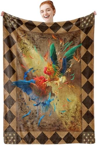 Chicken Flannel Blanket for Adults Kids - Fall Throw for Bed Sofa Couch - Rooster Decor Cock Gifts - Funny Soft Warm Cozy 40"X30" by Cvrozpwy
