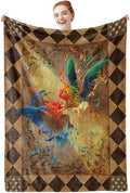 Chicken Blanket Soft Fuzzy Throw Blanket Funny Colorful Rooster Flannel Blanket for Bed Sofa Couch Chicken Decor Cock Gifts Funny Warm Cozy Blankets for Womens Mens Kid All Season 80"x 60" by Cvrozpwy
