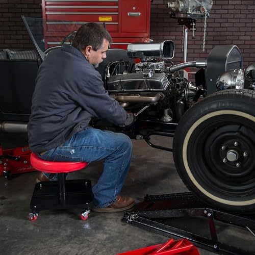 Big RED Pneumatic Rolling Mechanic Stool, Large - Image 6