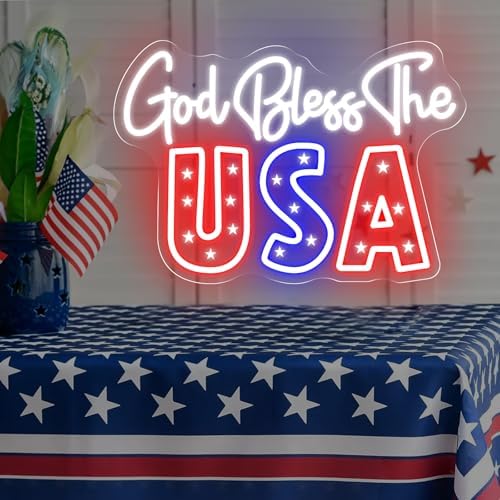 God Bless The USA Neon Sign, 1776 USA Happy 4th of July LED Light - Image 2