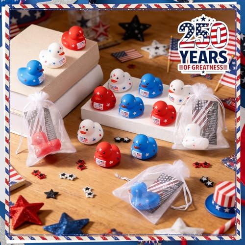Liliful 48 Sets Patriotic Rubber Ducks Veteran Day Gifts - Image 5