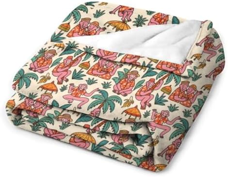 Socira Hawaiian Monkey Blanket Throw Blanket Hawaiian Monkey Gifts for Women Men Soft Sofa Throws for Travel Camping Bed Home Decor Car Birthday Gift 40"*50" （100 * 130cm） - Image 3