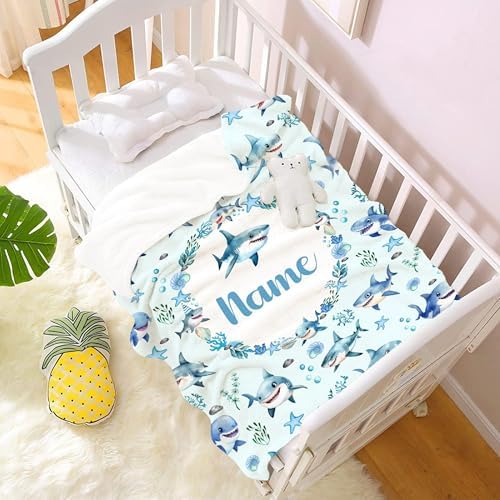 Personalized Shark Pattern Blanket Gifts for Girls Boys Women - Super Soft Cozy Warm Throw Sheet for Couch Bed Sofa Office Decor All Season 30"x40" Pets - Image 7