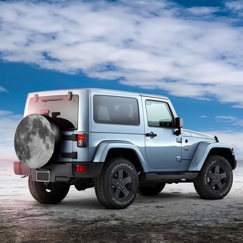 Full Moon Astronomy Spare Tire Cover Weatherproof Waterproof Wheel Tire Cover UV Sun Protection Wheel Tire Protector Tyre Cover Universal Fit for Truck Off-Road Vehicle Trailer RV SUV 16 Inch