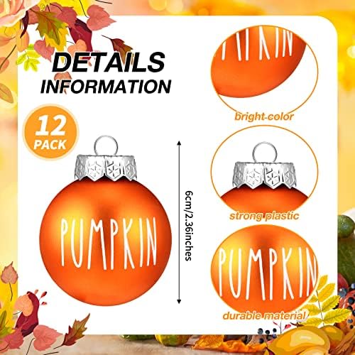 Thinkday 12 Pcs Fall Thanksgiving Ornaments for Tree, Harvest - Image 3
