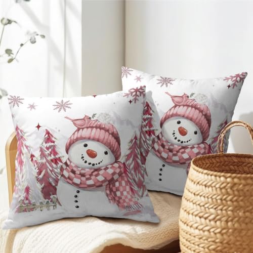 Merry Christmas Snowman Pillow Covers 22x22 Set of 2 Highly Absorbent - Image 7