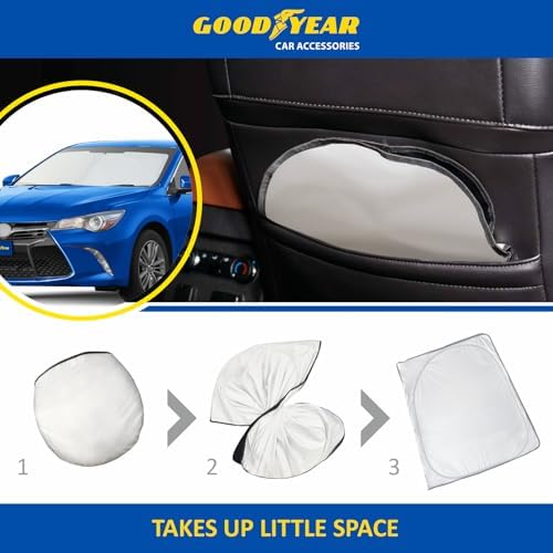 Goodyear Foldable Windshield Sunshade for Toyota Camry 2015-2017, Car Accessories, Sunshade Cover, Sun Shade Car Windshield, Window Sun Blocker - GY008285