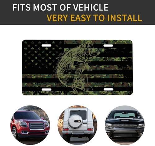 Camouflage Flag Fish Front License Plate 6" * 12" for Women