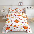 Fall Pumpkin Comforter Set Maple Leaves Bedding Set Kids Girls Twin by Erosebridal